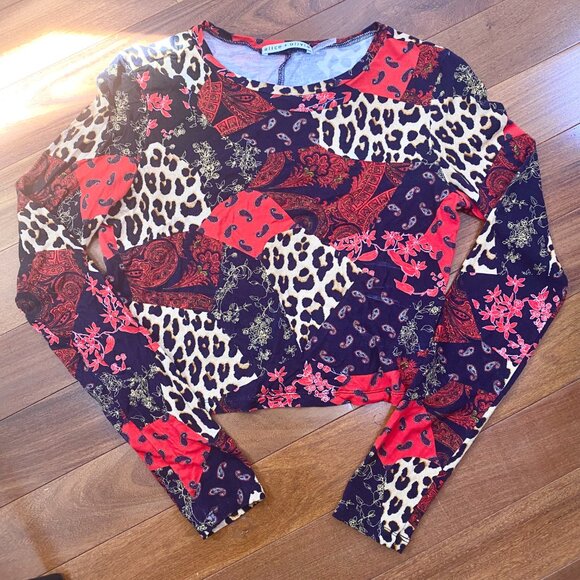 Patchwork Leopard & Paisley Sweater - Alice + Olivia - Picture 8 of 10